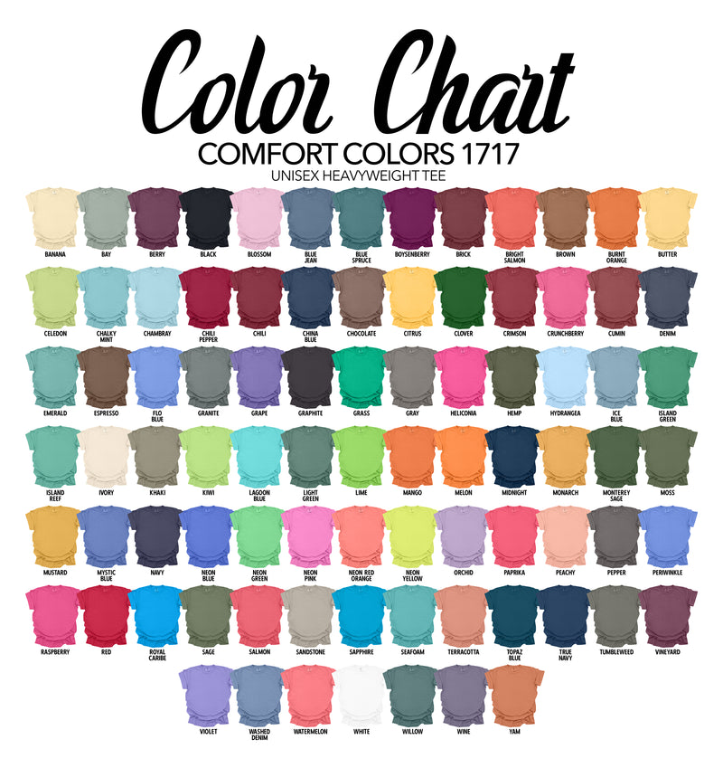 Comfort Colors Color Chart