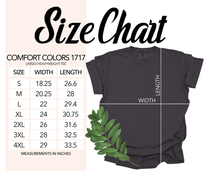 Comfort Colors Size Chart